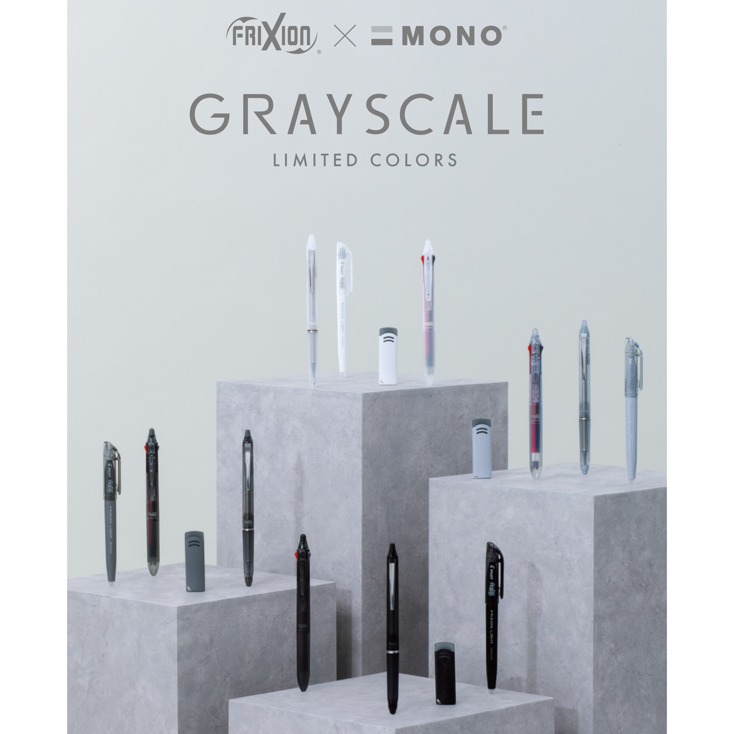 PILOT パイロット FRIXION×MONO GRAYSCALE フリクションボール3スリム 038 LKFBSUF23GS 全4色から選択｜komamono｜04