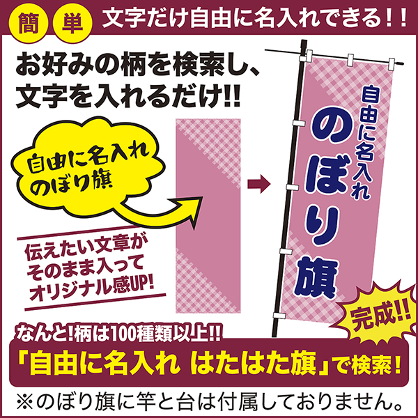 のぼり旗 1枚から 自由に名入れ オリジナル ...の詳細画像1