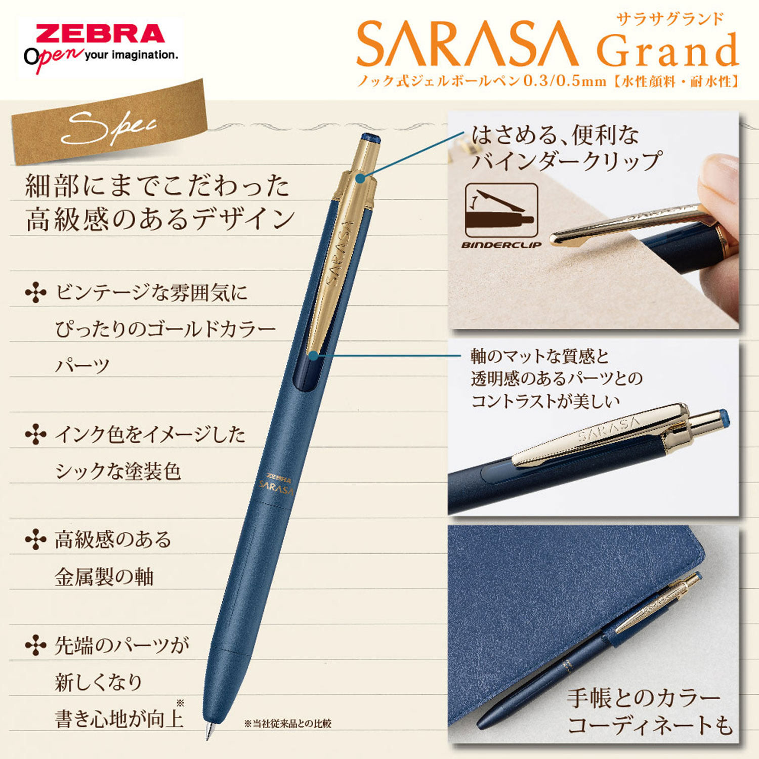 ZEBRA（ゼブラ） サラサグランド 0.5 N P-JJ57 全11色から選択 : こま