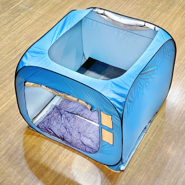 屋根2枚付き プライバシーテント DX 2-3人用 災害 防災 避難所 非常用テント 着替え プライベートテント 省スペース (メーカー直送品) ブルー_7