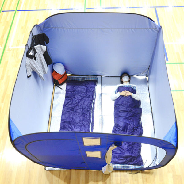 プライバシーテント 2-3人用 災害 防災 避難所 非常用テント 着替え プライベートテント 省スペース (メーカー直送品) ブルー_7