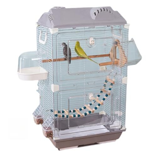 透明組立式バードケージ ポータブル鳥かご 高強度アクリル 金属枠 掃除