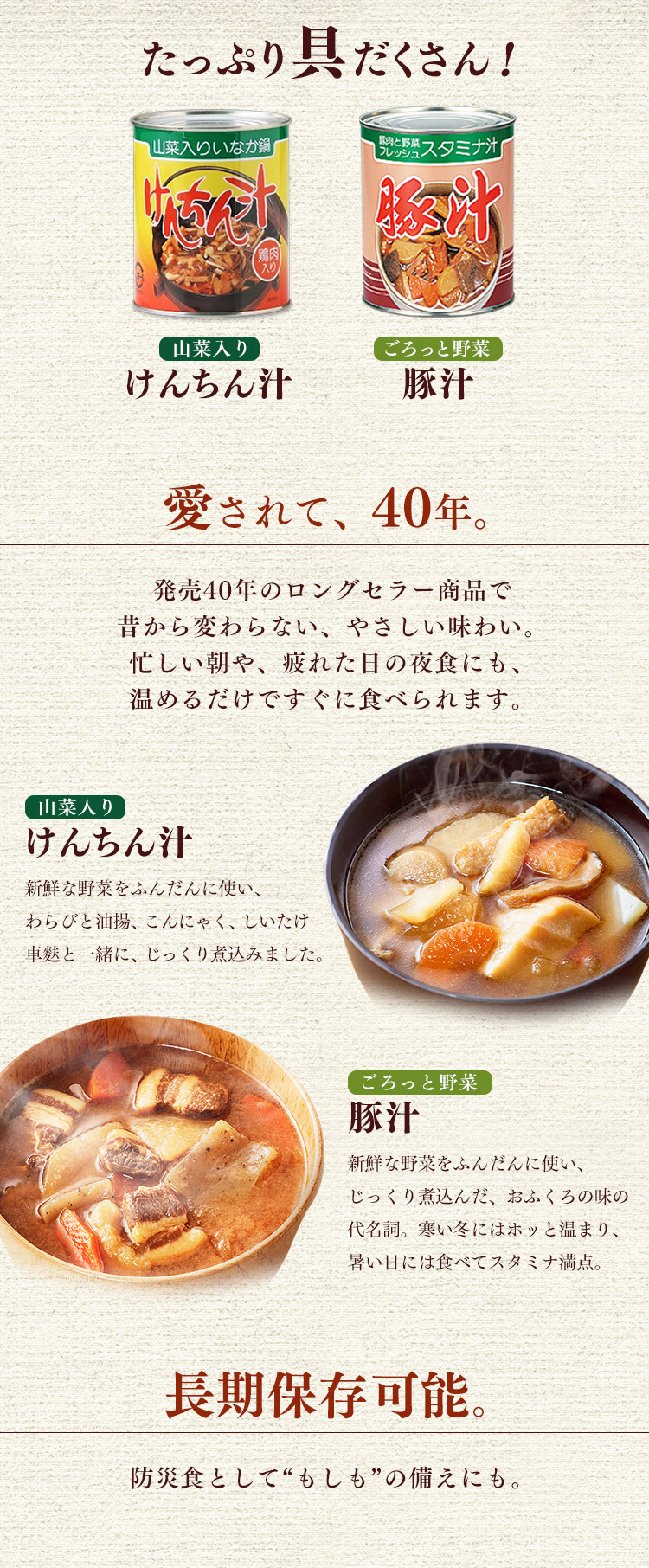 防災食 保存食 けんちん汁 豚汁 1号缶けんちん汁 保存食 3000g