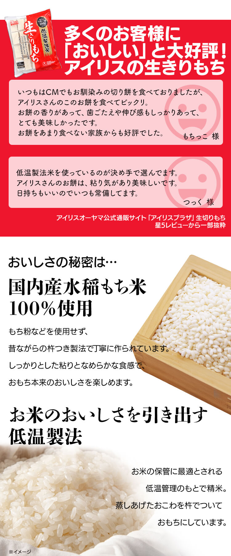 IRIS OHYAMA 非常食 防災食 保存食 5年保存 餅 もち 切り餅 1kg