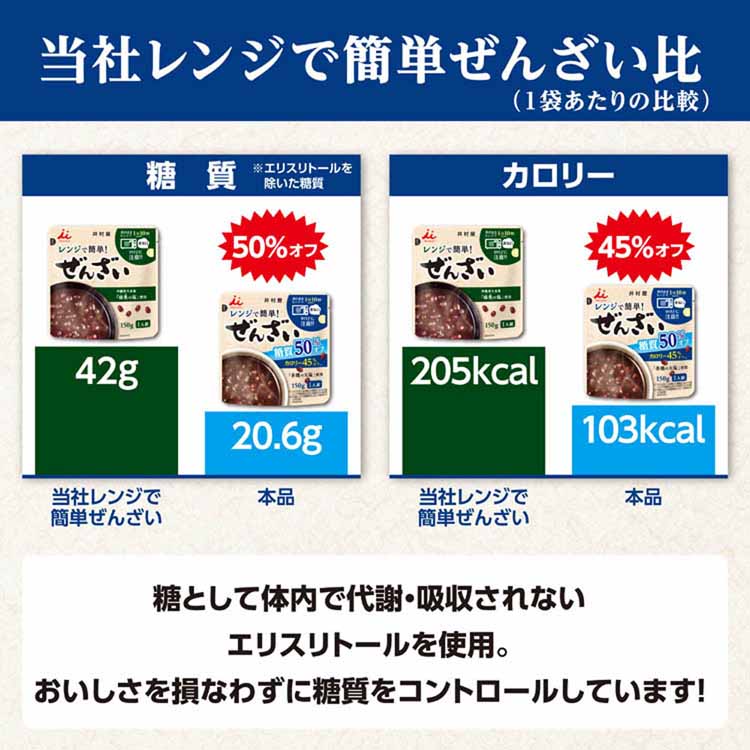 和菓子あずきあんこおやつ時短電子レンジ湯煎ヘルシー健康糖質レンジで簡単糖質50％オフぜんざい井村屋 