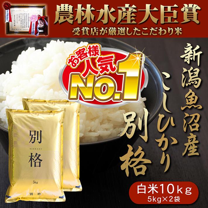 新米 令和5年 米 お米 10kg 新潟県魚沼産コシヒカリ 「別格」 白米10kg