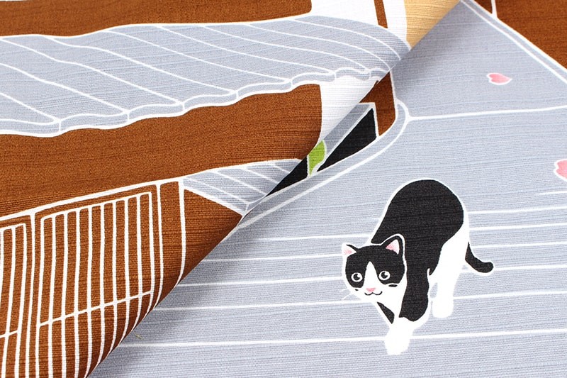 小風呂敷 桜 4月 中巾 たまのお散歩 春 猫 ねこ 約50×50cm MSTO-004