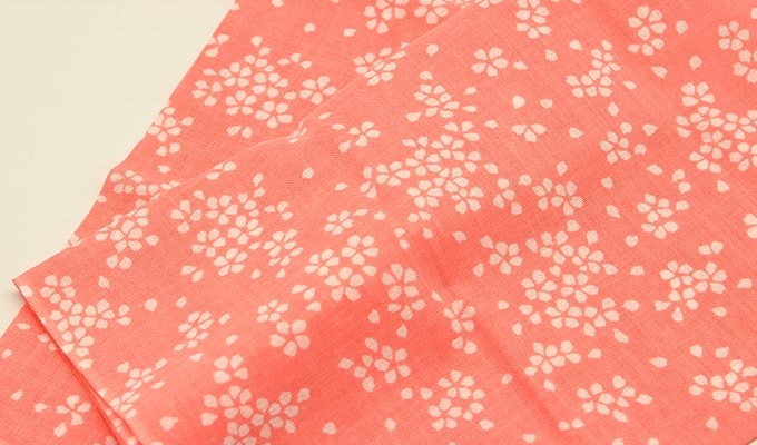 手ぬぐい ロング 散り桜 180cm 2倍 切りっぱなし 手拭い 剣道 昔ながら