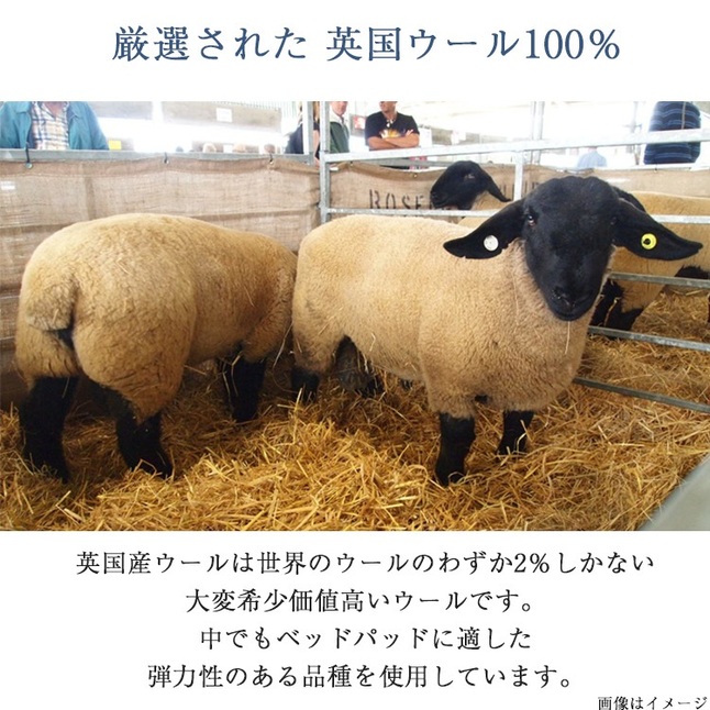 正規品 東京ベッド ベッドパッド キング もっちりウールパッド | 東京ベッド製 英国ウール ウールベッドパッド 羊毛 羊毛ベッドパッド 日本製 国産 洗える_2