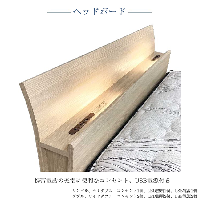純正直売 東京ベッド ベッドフレーム ダブル Nリミーモ 脚付き 布張り床板　| 正規品　ダブルフレーム フレーム アイセレクト i-select 照明 コンセント 棚 宮