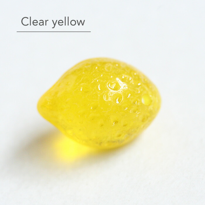 本翡翠レモンイェローみかんパーツ