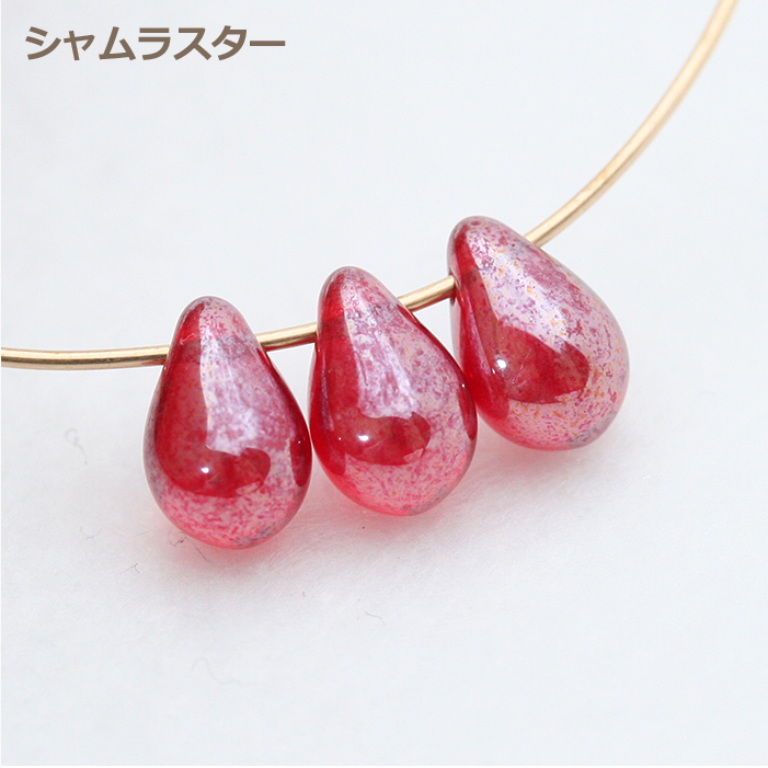 再販・ラスト１点★ガラスチェコ大粒ドロップ 一粒ピアス★ルビーレッド♡サージカル a413 一粒ガラスピアス (レッドビーズ) 琉球ガラス y サージカル
