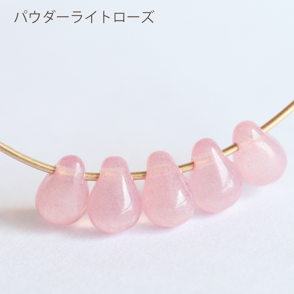 チェコビーズ ドロップ 約4×6mm パステルカラー 約30個 しずく チェコ