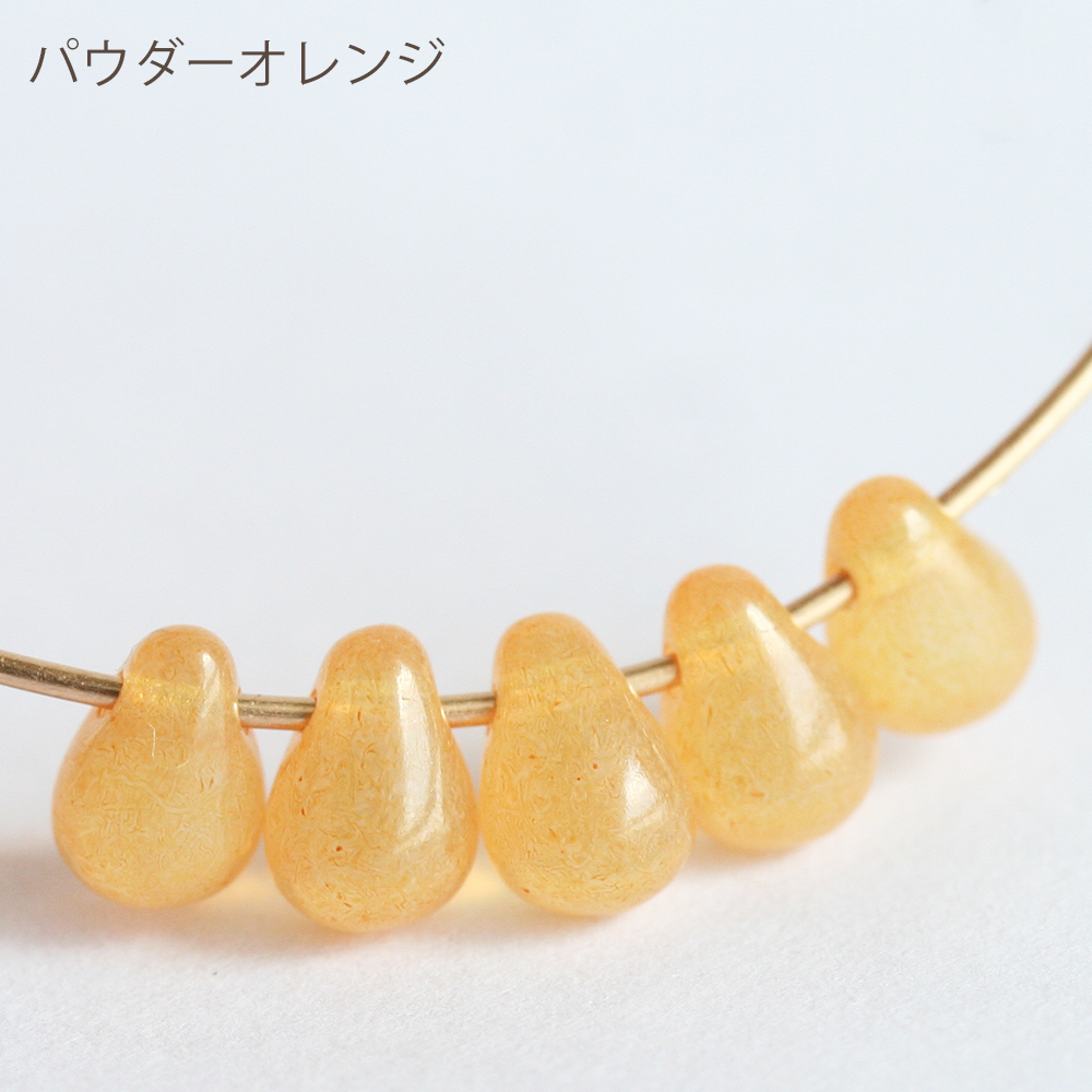 チェコビーズ ドロップ 約4×6mm パステルカラー 約30個 しずく チェコ