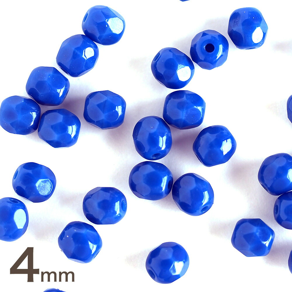 チェコビーズ FP ファイヤーポリッシュ 4mm オペークダークブルー 約30