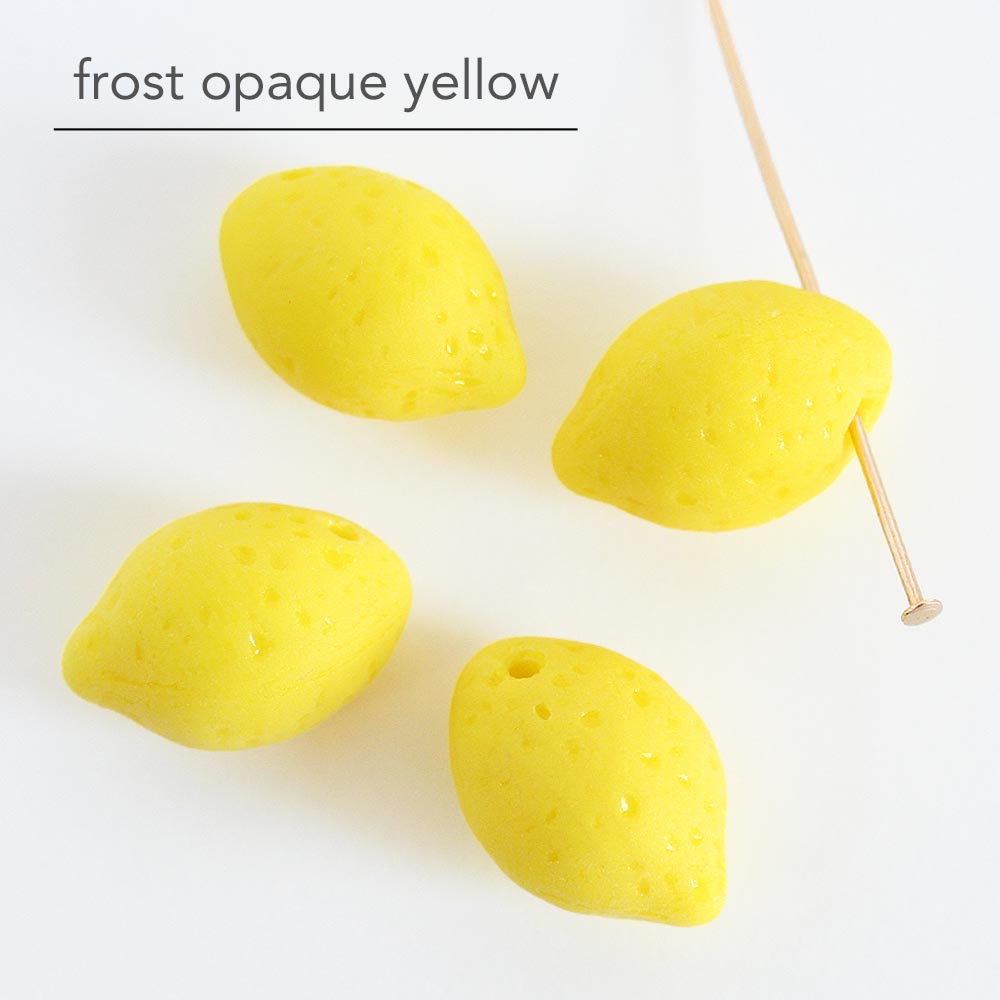 チェコビーズ レモン 10×14mm 4個 レモンイエロー フルーツ チェコ