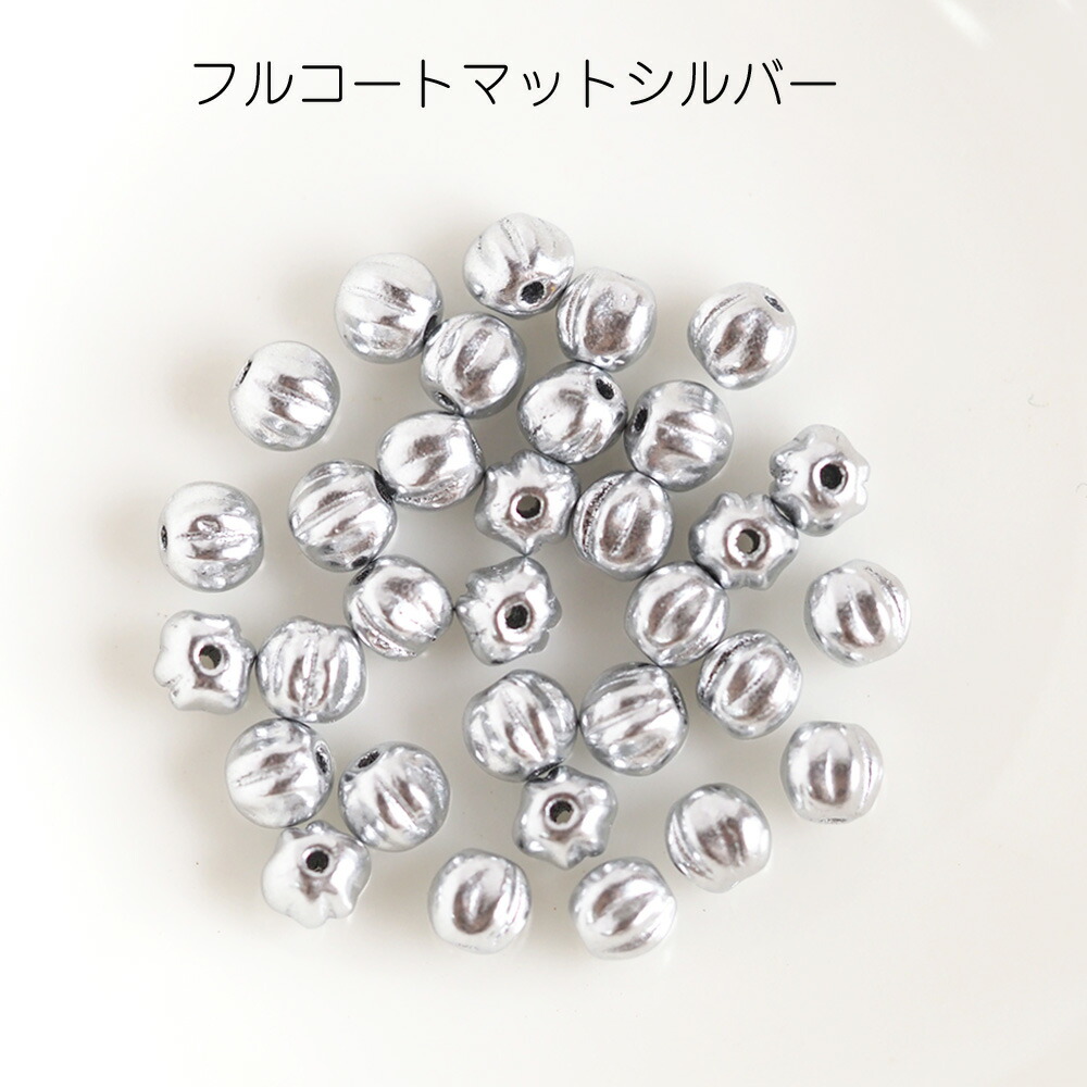 チェコビーズ メロンビーズ 4mm 約30個 チェコガラス アクセサリー