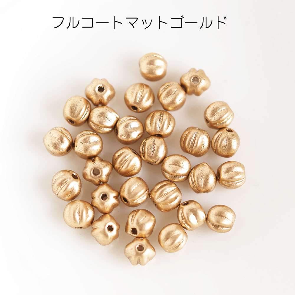 チェコビーズ メロンビーズ 4mm 約30個 チェコガラス アクセサリー