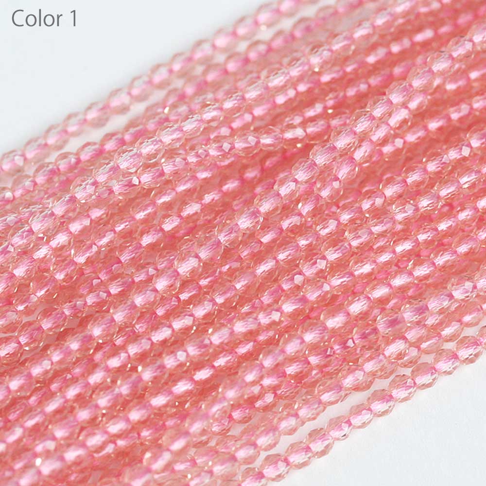 極小ガラスビーズ 約2mm 約35cm 1連 アクセサリーパーツ カットビーズ 