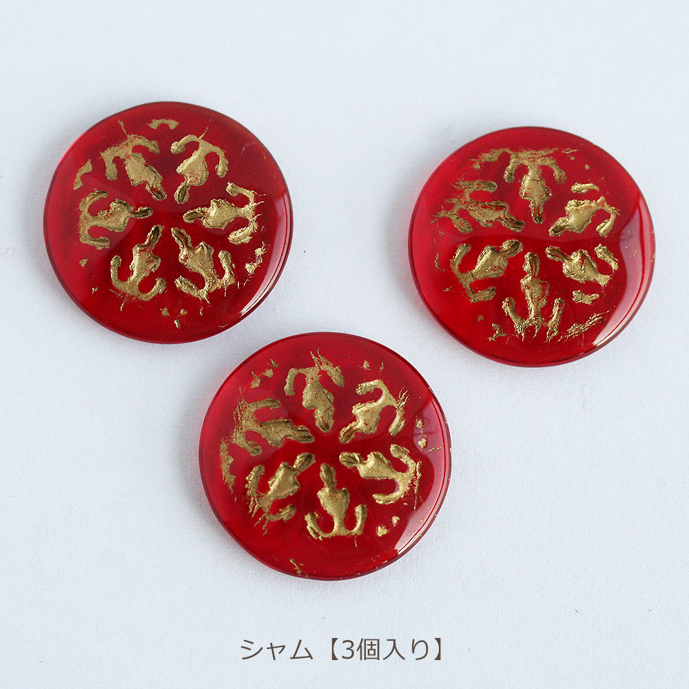 穴なし チェコガラス スノウ 21mm 雪の結晶 スノー ハンドメイド 材料