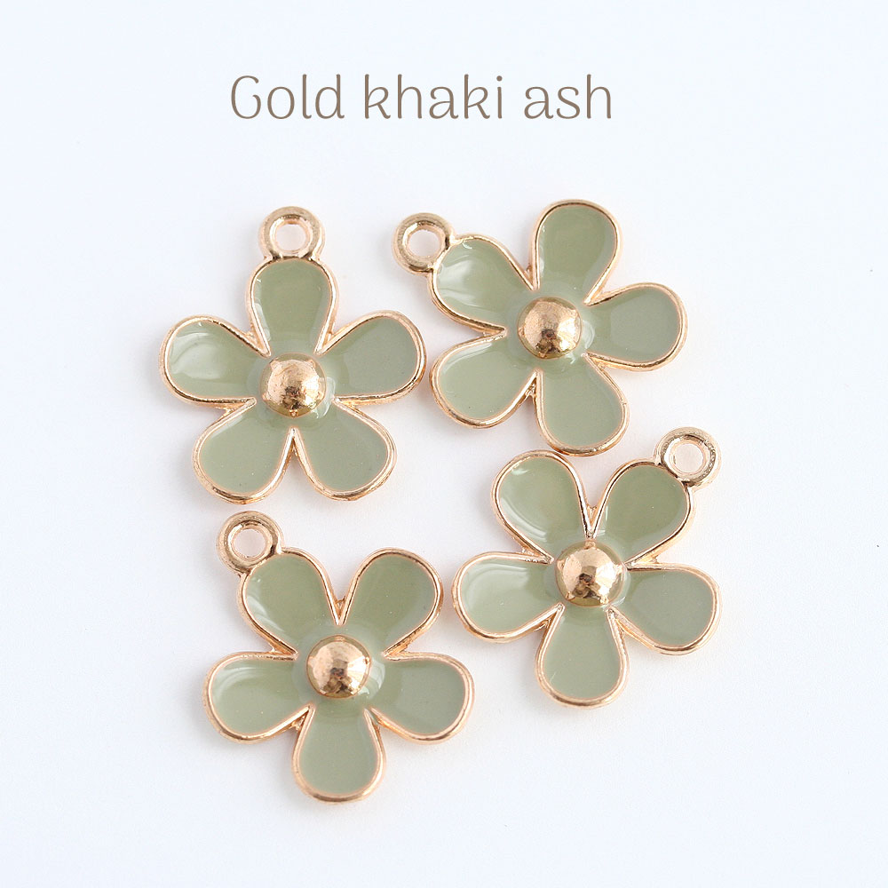 フラワーチャーム No.3 ゴールド 4個 アクセサリーパーツ フラワー 花