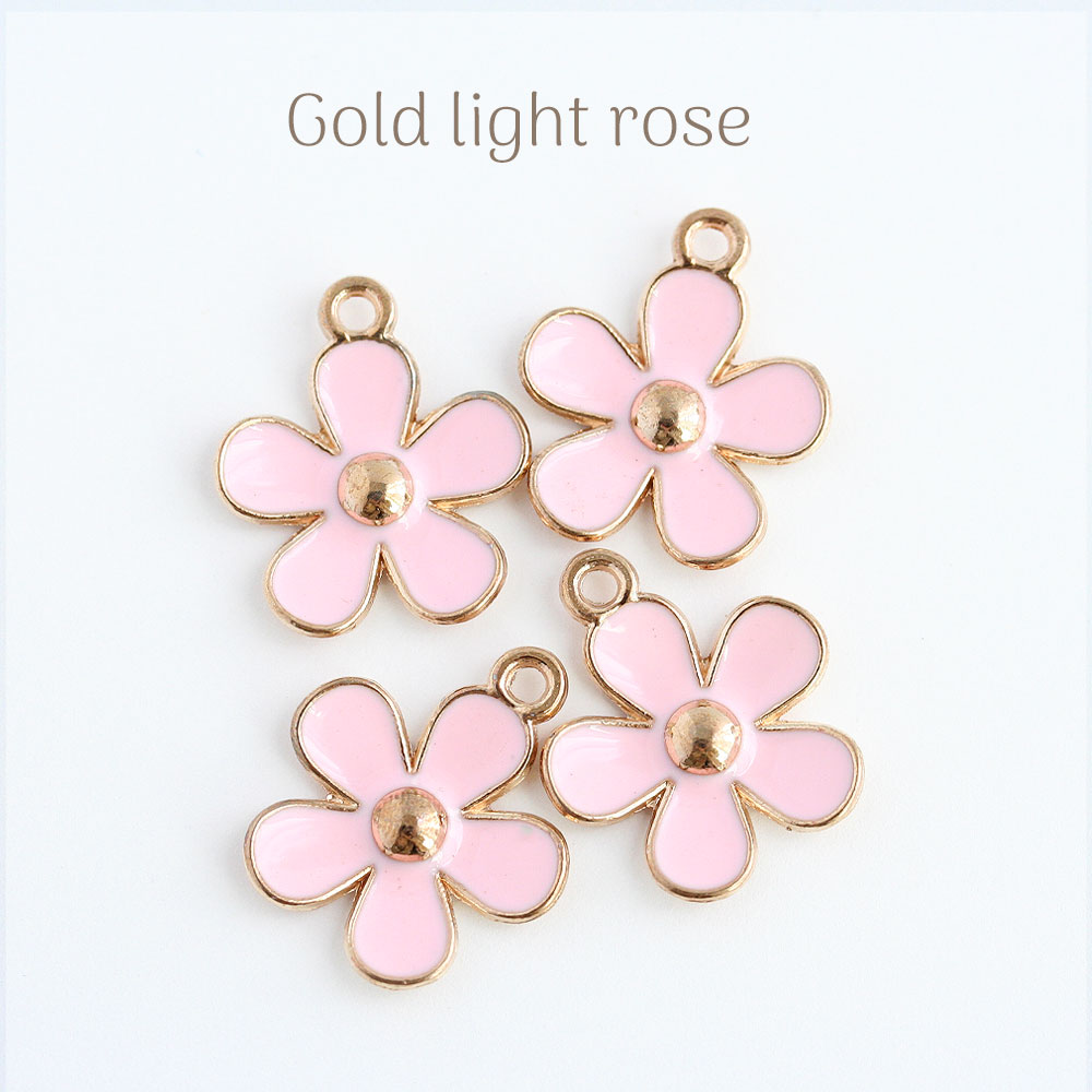 フラワーチャーム No.3 ゴールド 4個 アクセサリーパーツ フラワー 花