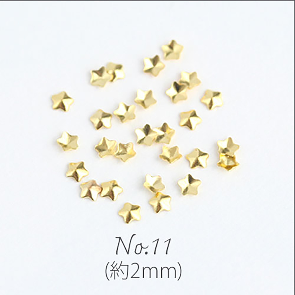 ネイルパーツ No.1-No.15 ゴールド 約200個入 メタルスタッズ