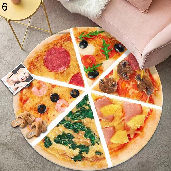 デスクマット おもしろ ピザ柄 ゲーミングカーペット 本物みたい pizzaフロアマット ラウンド 大判 床保護ラグ 敷物 個性的 軽量｜komugi-st｜10