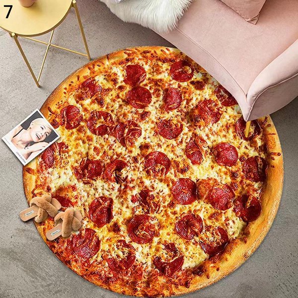 デスクマット おもしろ ピザ柄 ゲーミングカーペット 本物みたい pizzaフロアマット ラウンド 大判 床保護ラグ 敷物 個性的 軽量｜komugi-st｜11