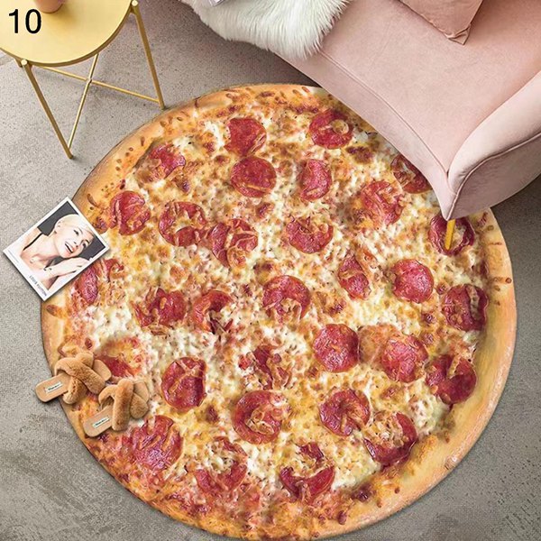 デスクマット おもしろ ピザ柄 ゲーミングカーペット 本物みたい pizzaフロアマット ラウンド 大判 床保護ラグ 敷物 個性的 軽量｜komugi-st｜03