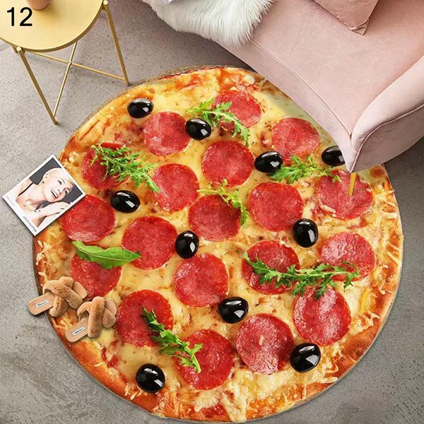 デスクマット おもしろ ピザ柄 ゲーミングカーペット 本物みたい pizzaフロアマット ラウンド 大判 床保護ラグ 敷物 個性的 軽量｜komugi-st｜05