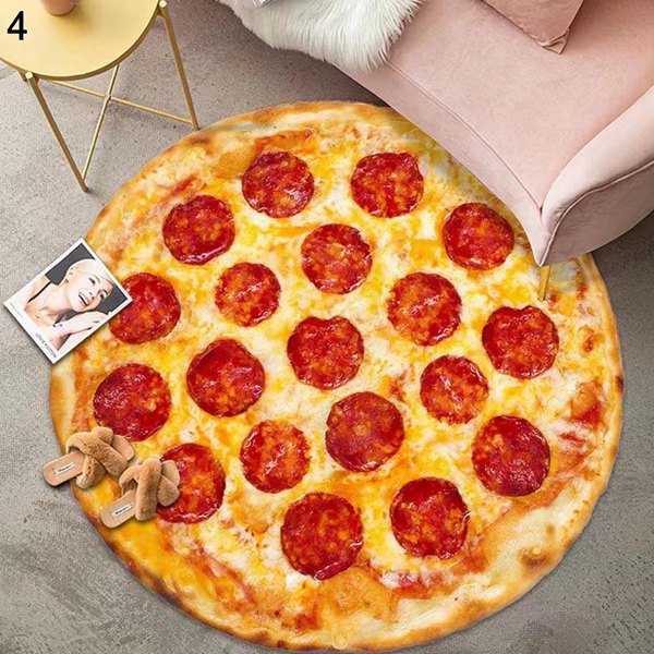 デスクマット おもしろ ピザ柄 ゲーミングカーペット 本物みたい pizzaフロアマット ラウンド 大判 床保護ラグ 敷物 個性的 軽量｜komugi-st｜08