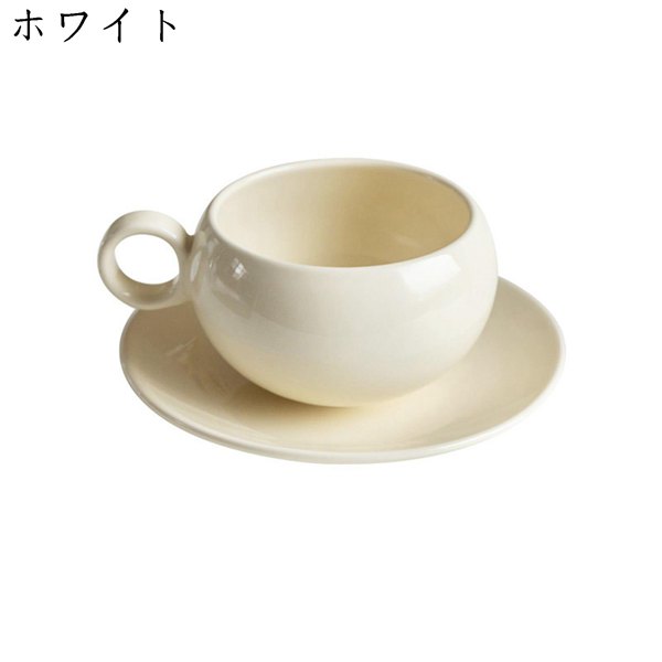 ティーカップ ソーサー付き Tea Set コップ 270ml マグカップ 無地 ペア プレート 皿 1個セット セラミック ミルクカップ｜komugi-st｜02