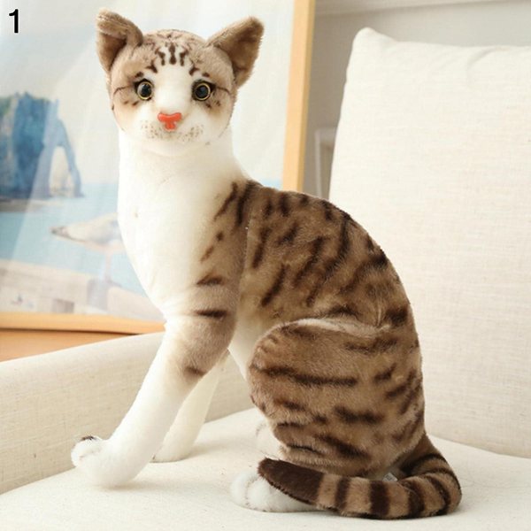 ぬいぐるみシャム猫ぬいぐるみシミュレーションアメリカンショートヘアかわいい猫人形ペットおもちゃホームデコレーションギフト子供誕生日-4｜komugi-st｜02