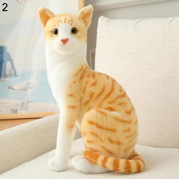 ぬいぐるみシャム猫ぬいぐるみシミュレーションアメリカンショートヘアかわいい猫人形ペットおもちゃホームデコレーションギフト子供誕生日-4｜komugi-st｜03