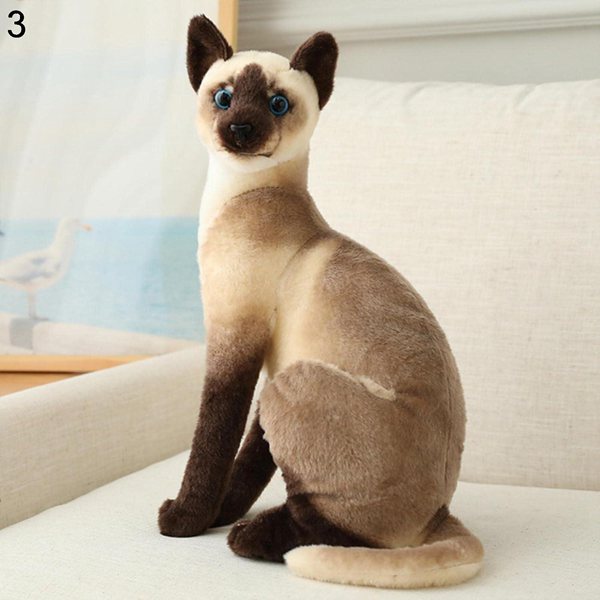 ぬいぐるみシャム猫ぬいぐるみシミュレーションアメリカンショートヘアかわいい猫人形ペットおもちゃホームデコレーションギフト子供誕生日-4｜komugi-st｜04