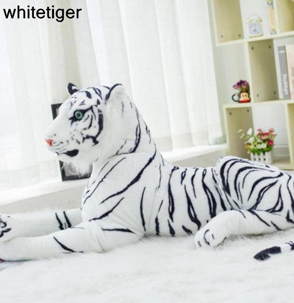 リアルなタイガーヒョウのぬいぐるみぬいぐるみソフト野生動物シミュレーションホワイトタイガージャガードールキッズバースデーギフト-60cm、｜komugi-st｜04