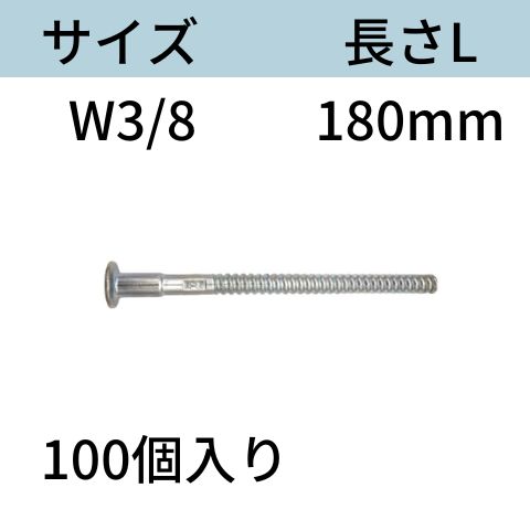ホームタイ　ほーむたい コンドーテック RBねじホンタイ（ナット別添） サイズ：W3/8 L：180mm