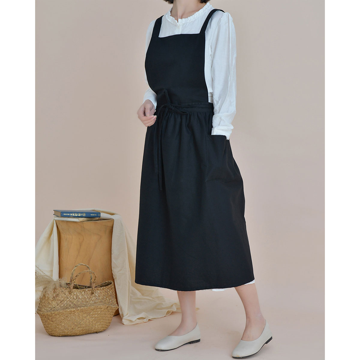エプロン コットン レディース おしゃれ 北欧 カフェ キッチン