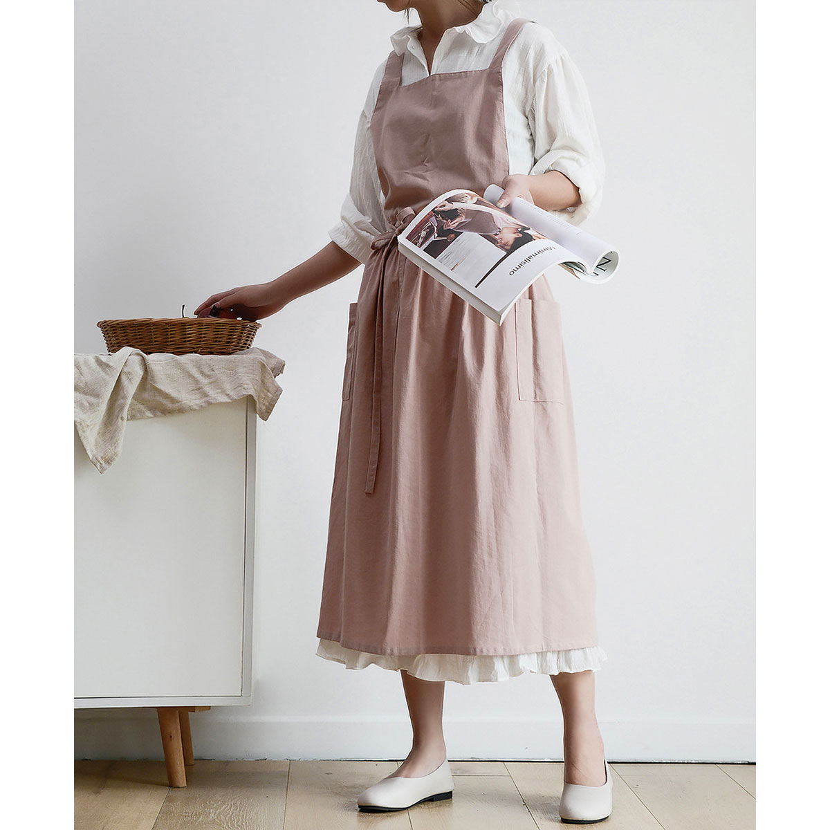 エプロン コットン レディース おしゃれ 北欧 カフェ キッチン