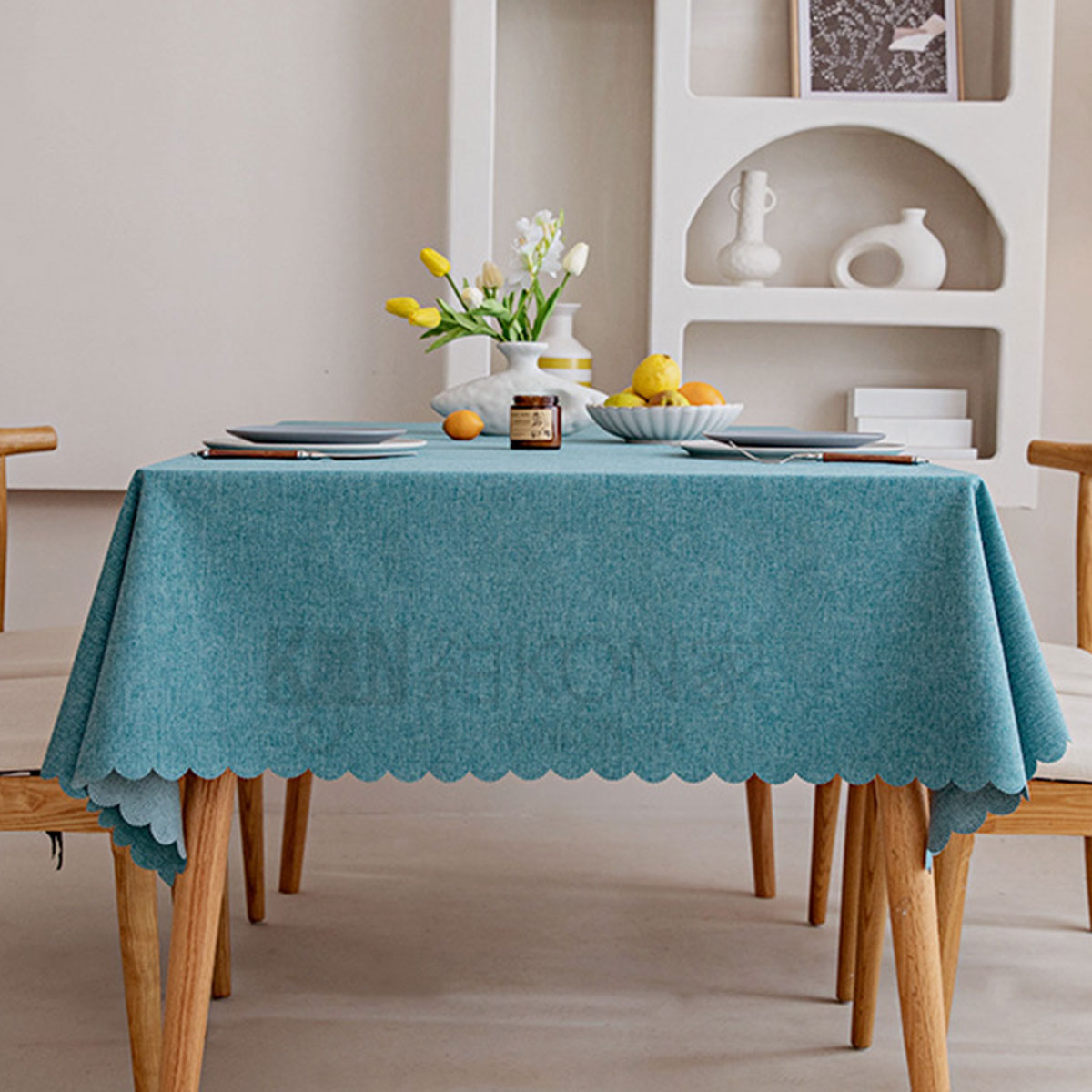 テーブルクロス テーブルカバー 正方形 スクエア 北欧風 撥水加工 綿麻 