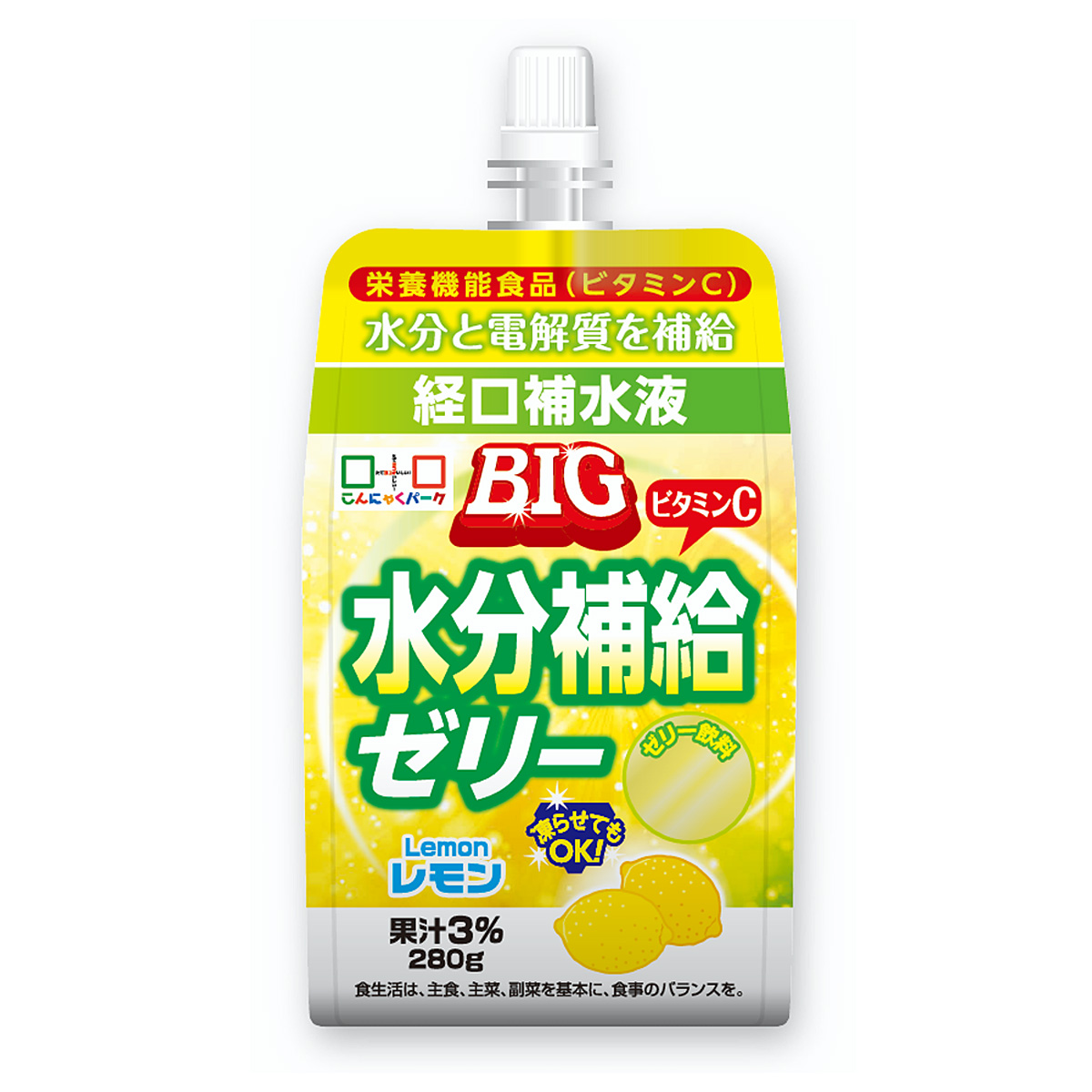 ランキング1位獲得！ 期間限定｜特別価格 こんにゃくパーク こんにゃくゼリー BIG水分補給ゼリー レモン 飲む ゼリー飲料 熱中症対策 パウチ  (280g*30個入) : ydf00434 : こんにゃくパーク - 通販 - Yahoo!ショッピング