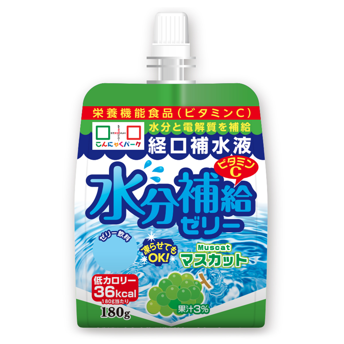 経口補水液こんにゃくドリンクゼリー果汁3％マスカット味300g×6個