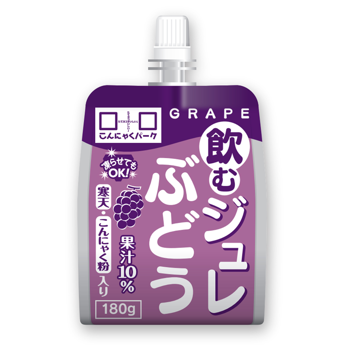 ヨコオデイリーフーズ ゼリー飲料 飲むぶどう寒天ゼリー 飲むゼリー こんにゃく粉入り 蒟蒻 群馬県産 (180g*6個入)  :YDF00622:こんにゃくパーク - 通販 - Yahoo!ショッピング