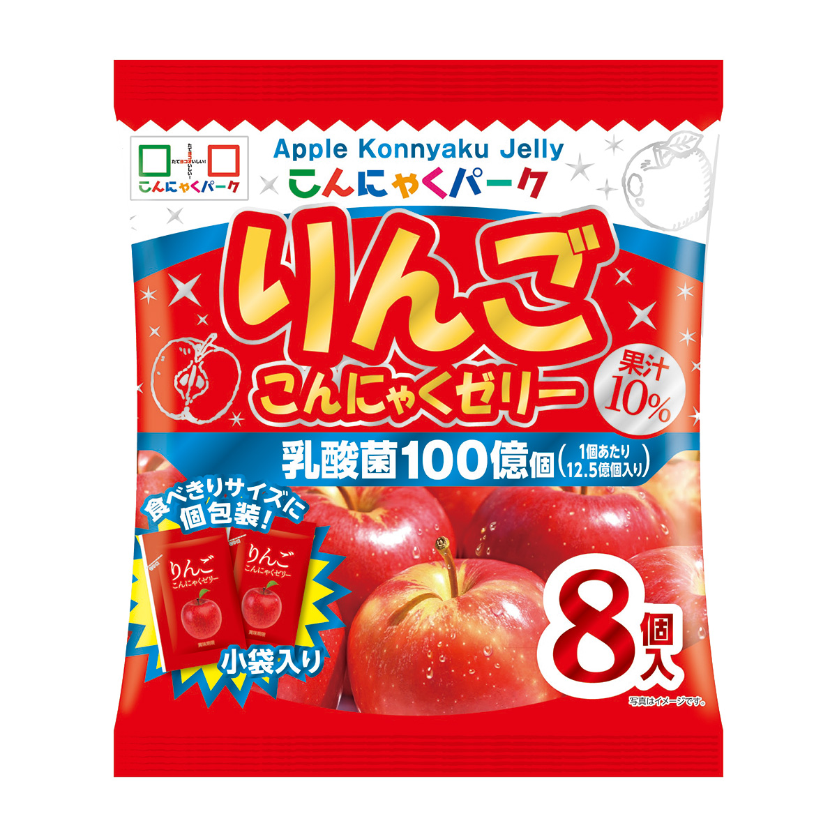 こんにゃくゼリー りんご ひとくち蒟蒻ゼリー こんにゃくパーク まとめ買い 個包装 蒟蒻 ゼリー 群馬県産 置き換え ヨコオデイリーフーズ(1袋8個入*12袋入)｜konnyakupark｜02