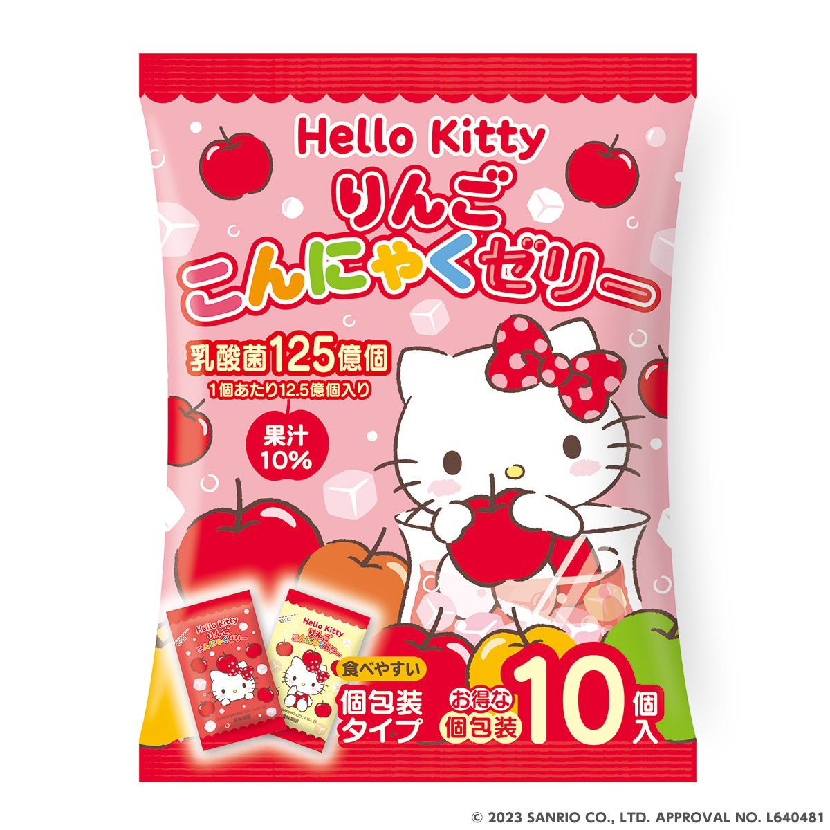 こんにゃくパーク 5日限定☆+4％ こんにゃくゼリー りんご Hello Kitty