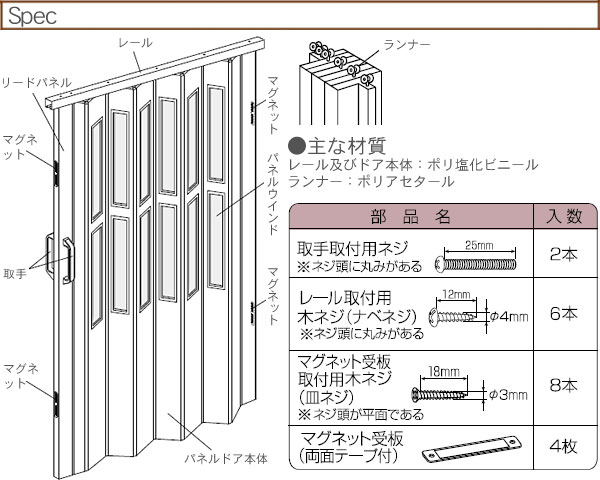 パネルドア　クレア　仕様