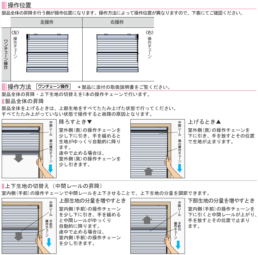 完成品 プリーツスクリーン タチカワ フィーユ ワンチェーン操作