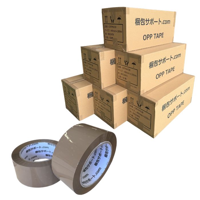 OPPテープ 9個セット まとめ売り OPPテープ GRATES 開封注意文字入り 厚さ0.05mm 48mm×100m 50巻