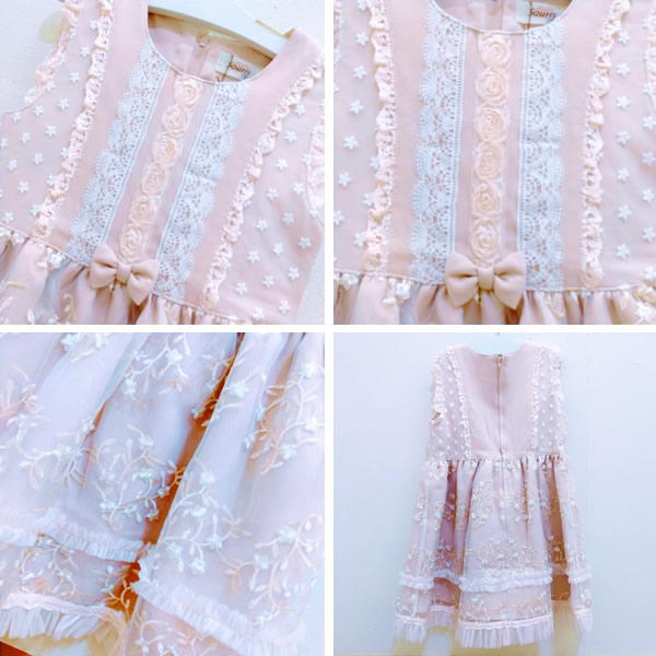 Souris（スーリー） オーガンジー刺繍加工ワンピース 豪華 可愛い